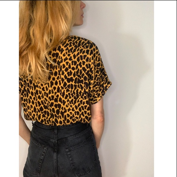 Vintage Leopard Animal Print Blouse Top - Picture 8 of 15